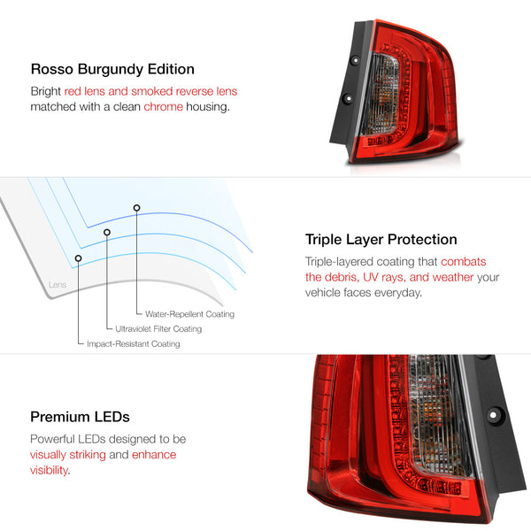 2011-2014 Ford Edge Rosso Burgundy Tail Light