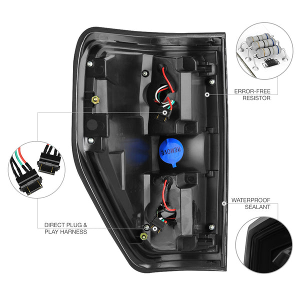 2009-2014 Ford F-150 Sinister Black Tail Light