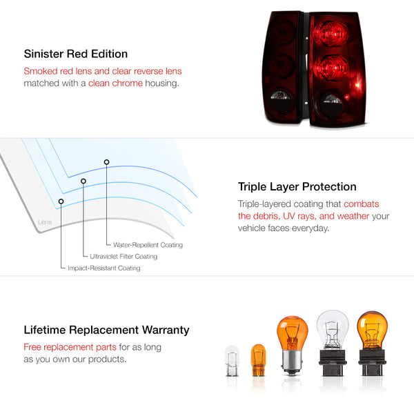 2007-2014 GMC Yukon XL 1500 | 2500 Rosso Burgundy Tail Light