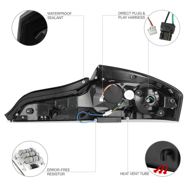 2003-2005 Infiniti G35 Sinister Black Tail Light