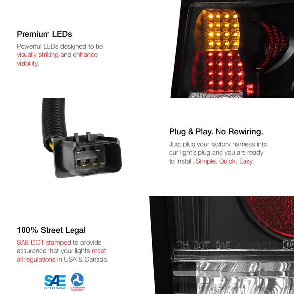 1999-2004 Jeep Grand Cherokee Black Tail Light