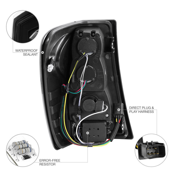 1999-2004 Jeep Grand Cherokee Black Tail Light