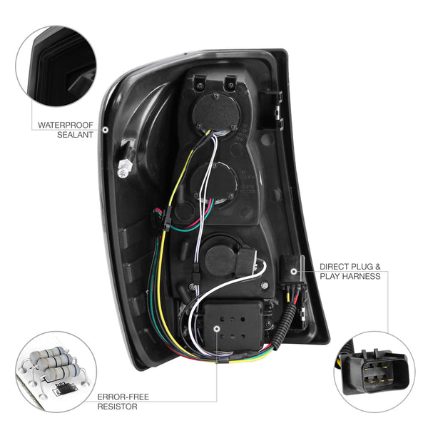 1999-2004 Jeep Grand Cherokee Black Tail Light
