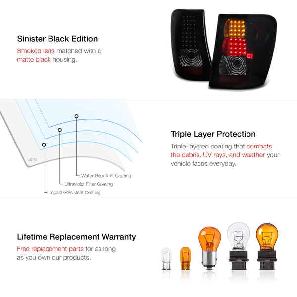 1999-2004 Jeep Grand Cherokee Black Tail Light