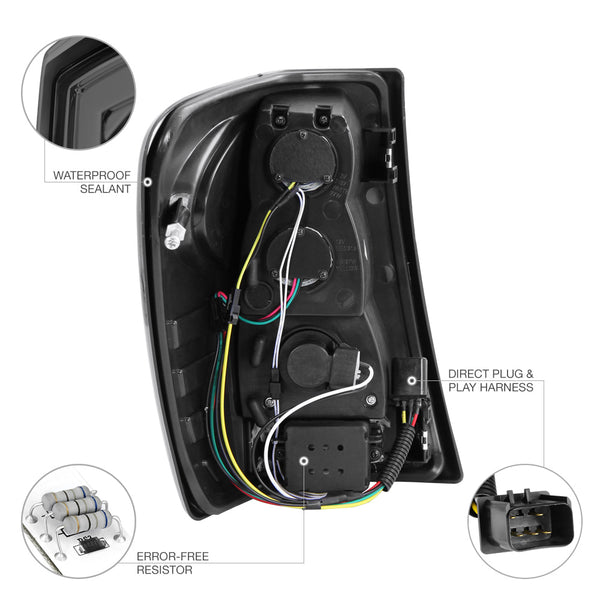 1999-2004 Jeep Grand Cherokee Smoked Tail Light