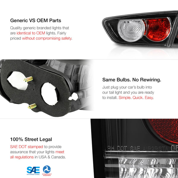 2008-2017 Mitsubishi Lancer Black Tail Light