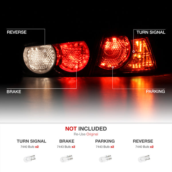 2008-2017 Mitsubishi Lancer Black Tail Light