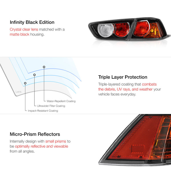 2008-2017 Mitsubishi Lancer Black Tail Light