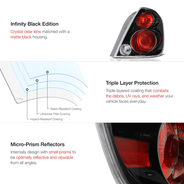 2002-2006 Nissan Altima Black Tail Light