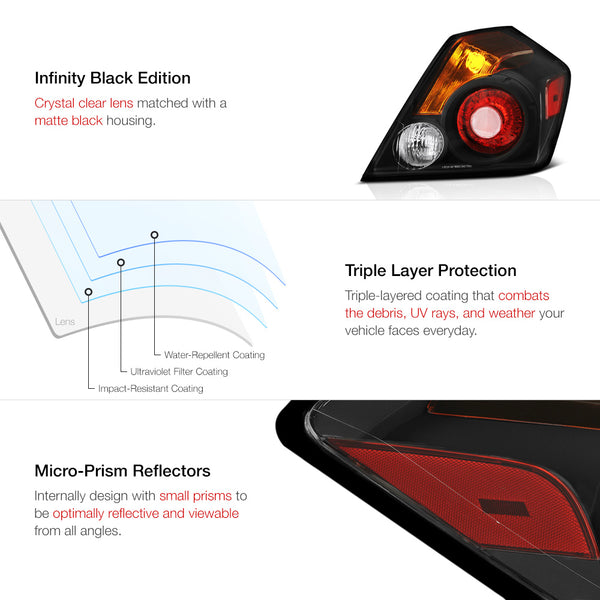 2007-2009 Nissan Altima Black Tail Light