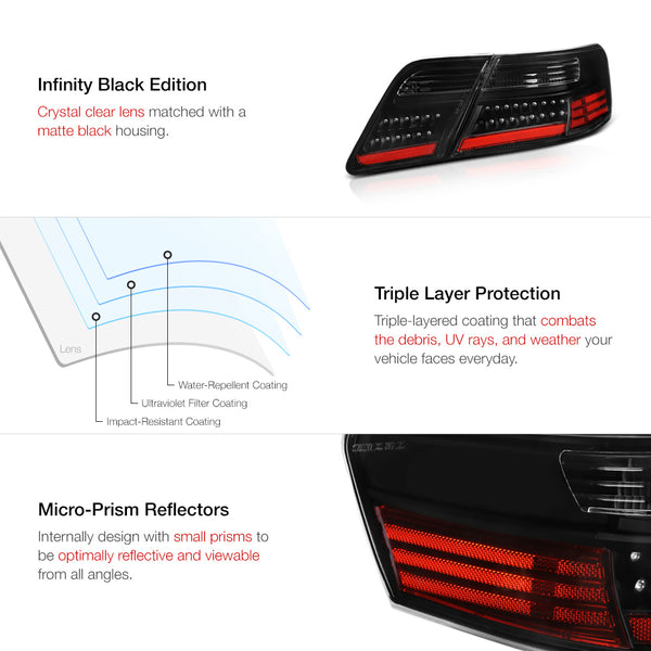 2007-2009 Toyota Camry Black Tail Light