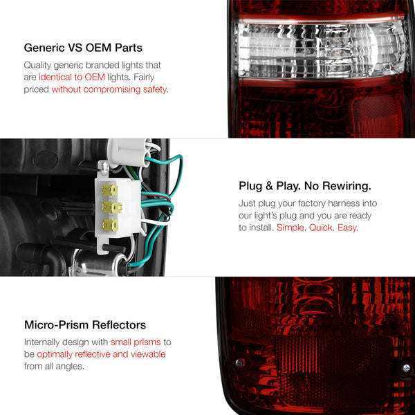 2001-2004 Toyota Tacoma Rosso Burgundy Tail Light
