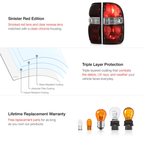 2001-2004 Toyota Tacoma Rosso Burgundy Tail Light