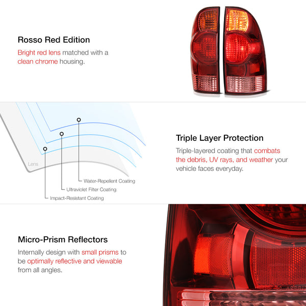 2005-2015 Toyota Tacoma Rosso Red Tail Light