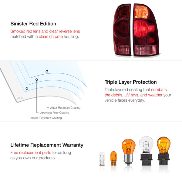 2005-2015 Toyota Tacoma Rosso Burgundy Tail Light