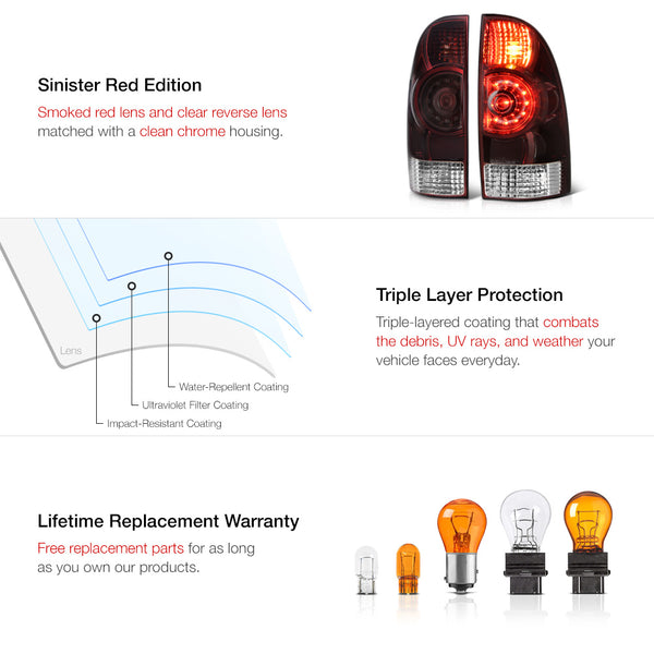 2005-2015 Toyota Tacoma Rosso Burgundy Tail Light