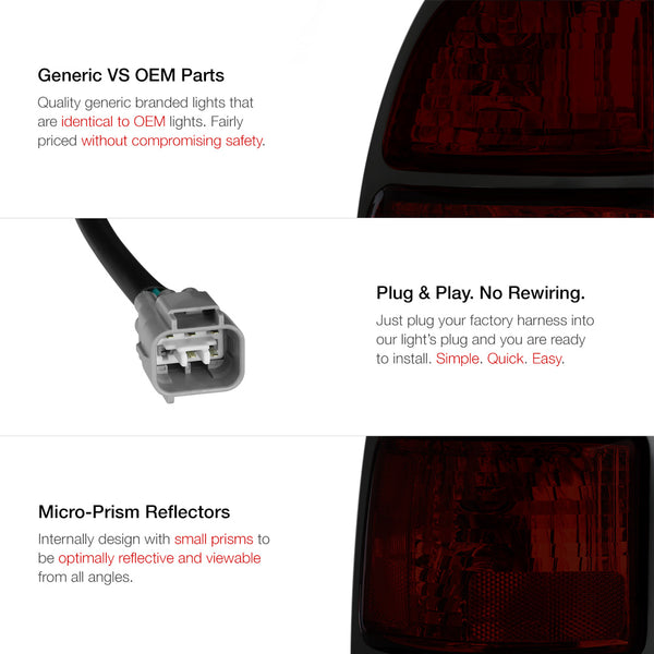 2000-2006 Toyota Tundra Rosso Burgundy Tail Light