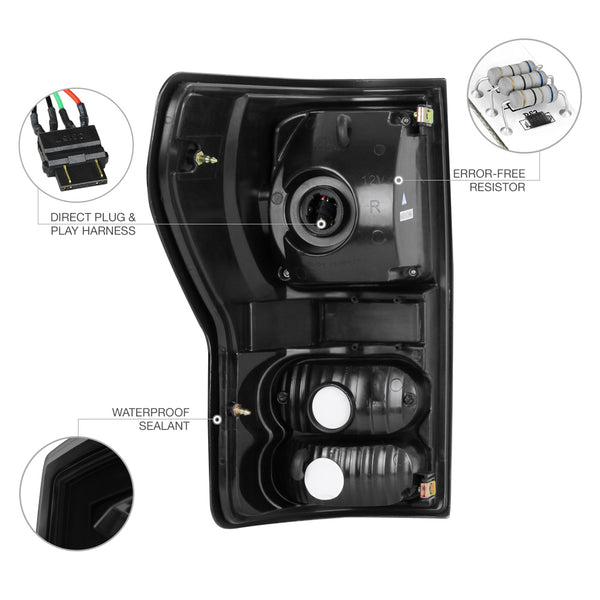 2007-2013 Toyota Tundra Black Tail Light