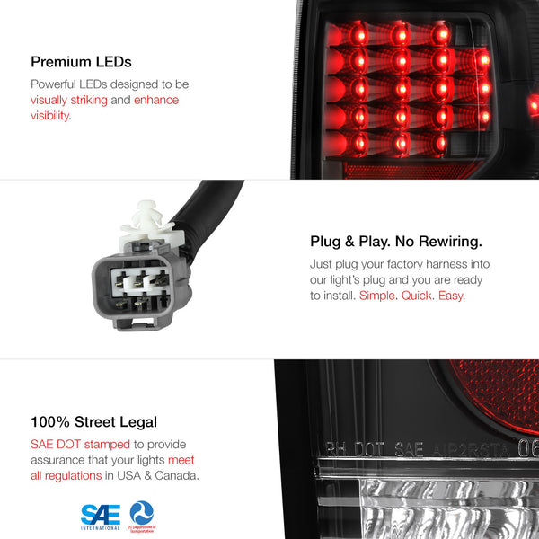 2007-2013 Toyota Tundra Black Tail Light