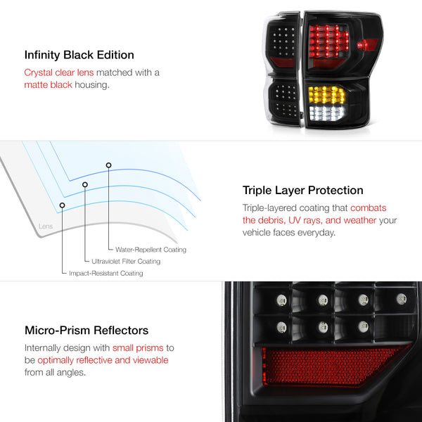 2007-2013 Toyota Tundra Black Tail Light