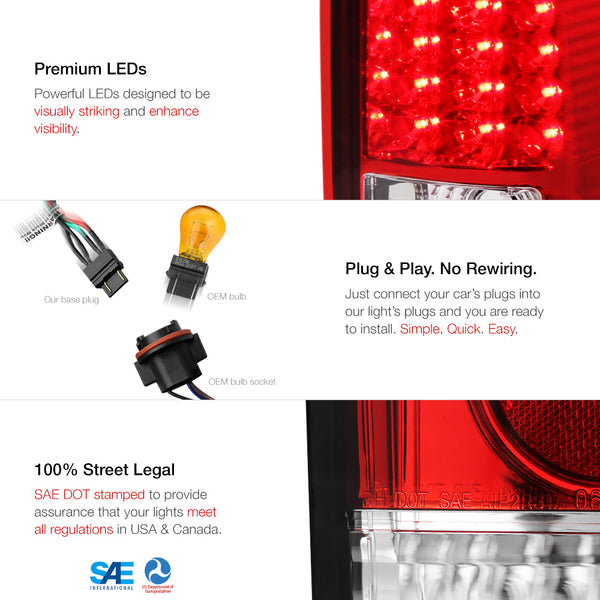 2003-2006 Chevrolet Silverado 1500 | 2500 | 3500 Rosso Red Tail Light