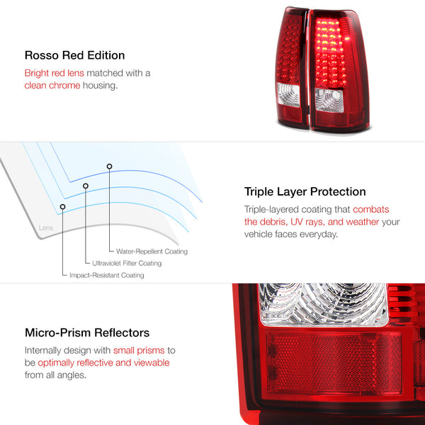 2003-2006 Chevrolet Silverado 1500 | 2500 | 3500 Rosso Red Tail Light
