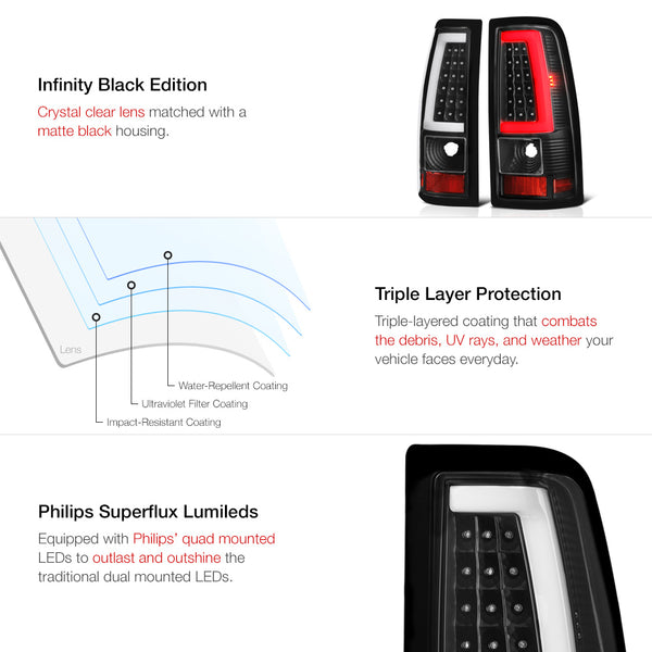 2003-2006 Chevrolet Silverado 1500 | 2500 | 3500 Black Tail Light