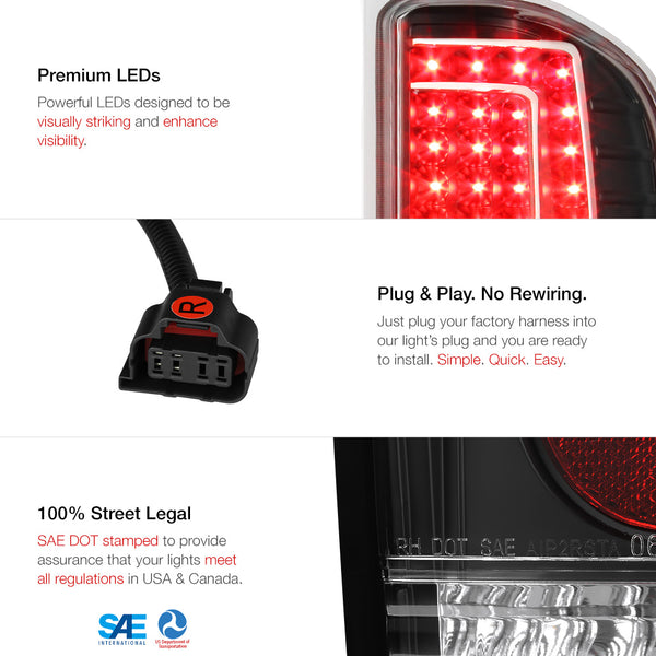 2007-2013 Chevrolet Silverado 1500 | 2500HD | 3500HD Black Tail Light