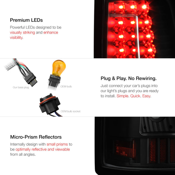 1999-2002 Chevrolet Silverado 1500 | 2500 | 3500 Sinister Black Tail Light