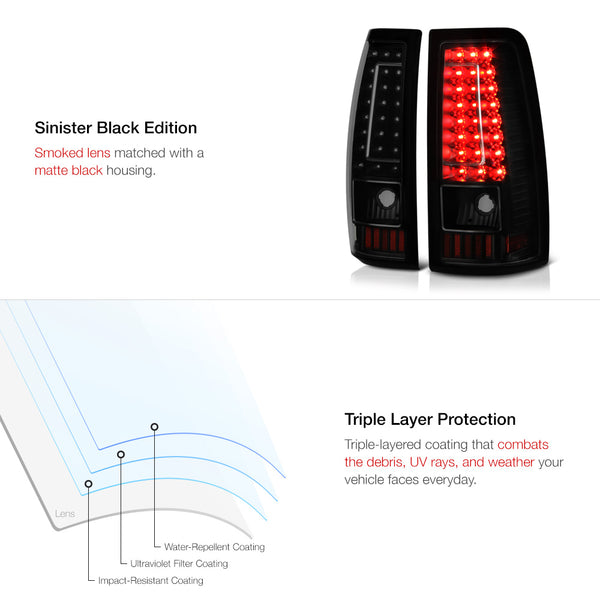 1999-2002 Chevrolet Silverado 1500 | 2500 | 3500 Sinister Black Tail Light