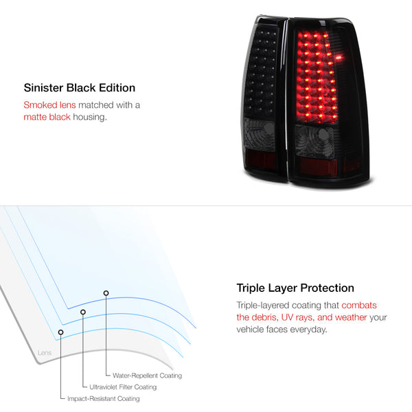 1999-2002 Chevrolet Silverado 1500 | 2500 | 3500 Sinister Black Tail Light