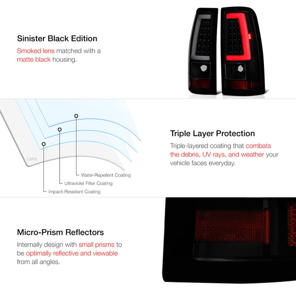 1999-2002 Chevrolet Silverado 1500 | 2500 | 3500 Sinister Black Tail Light