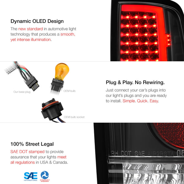 2009-2017 Dodge RAM 1500 Black Tail Light