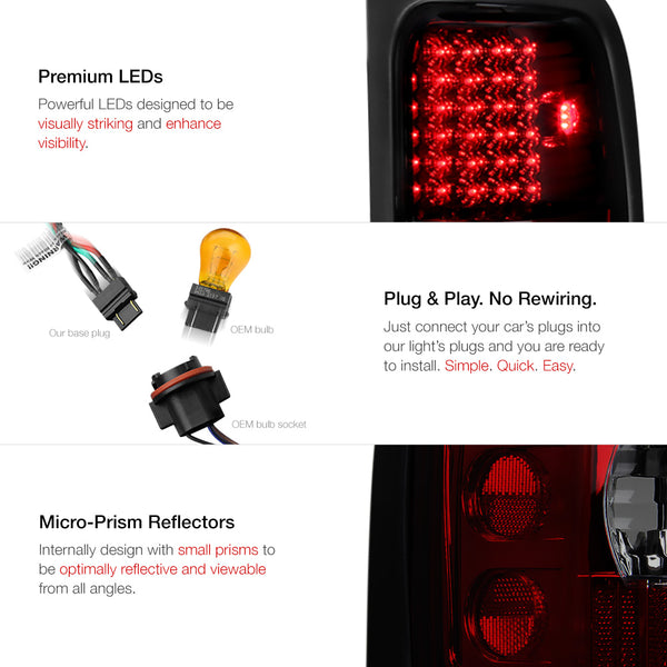 1994-2001 Dodge RAM 1500 Rosso Burgundy Tail Light