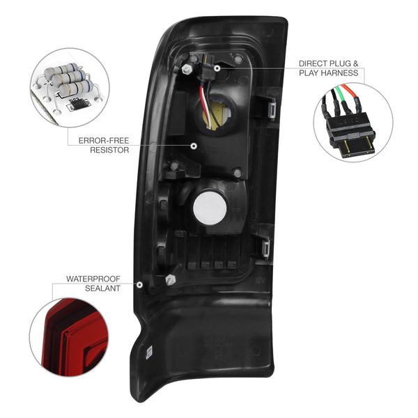 1994-2001 Dodge RAM 1500 Rosso Burgundy Tail Light