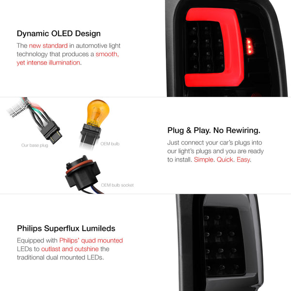1994-2001 Dodge RAM 1500 Sinister Black Tail Light