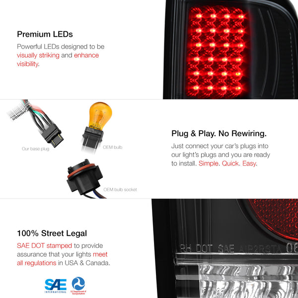 2004-2008 Ford F-150 Black Tail Light