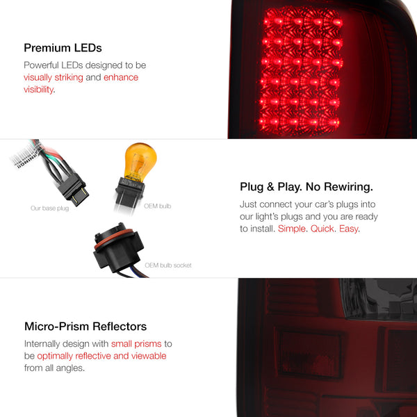 2004-2008 Ford F-150 Rosso Burgundy Tail Light