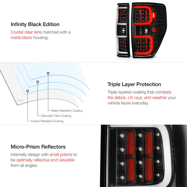 2009-2014 Ford F-150 Black Tail Light