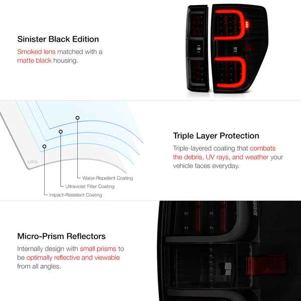 2009-2014 Ford F-150 Sinister Black Tail Light