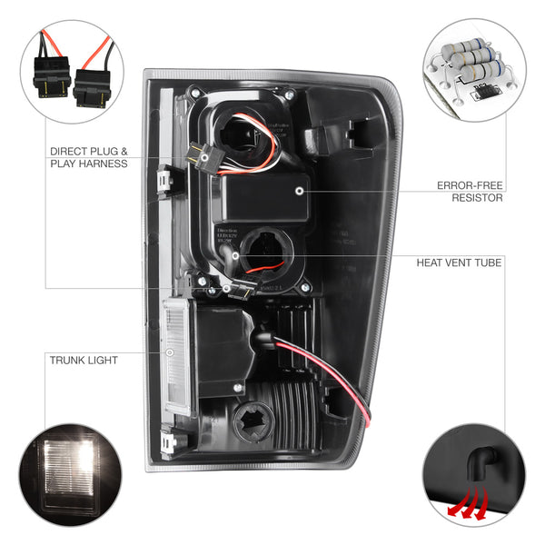2004-2015 Nissan Titan Black Tail Light
