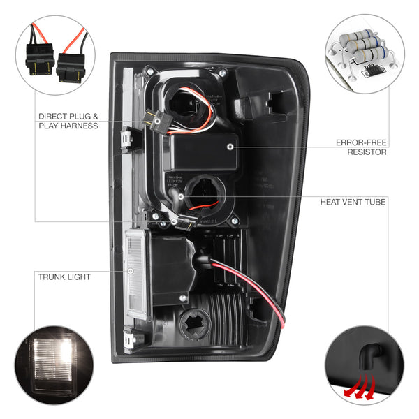 2004-2015 Nissan Titan Smoked Tail Light