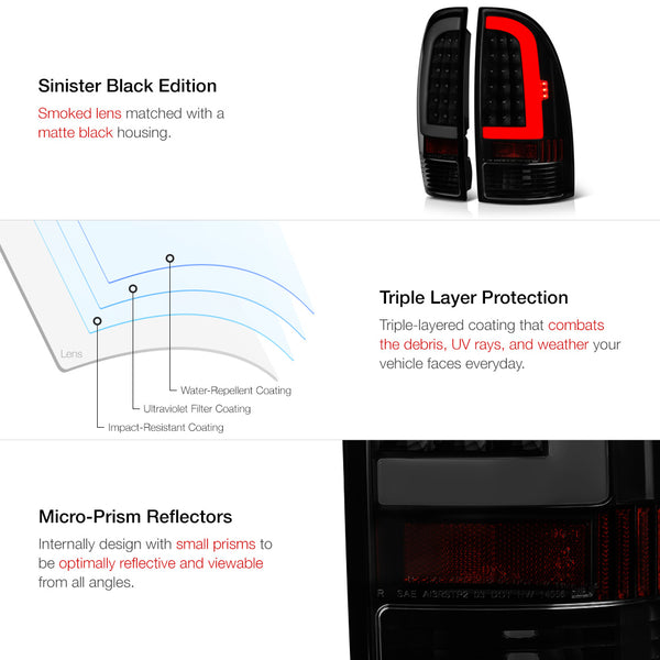 2005-2015 Toyota Tacoma Sinister Black Tail Light