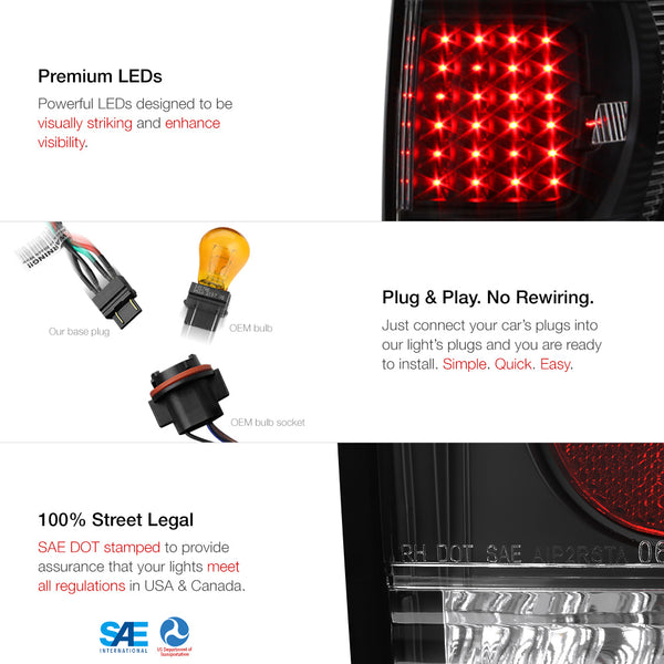 2007-2013 Toyota Tundra Black Tail Light