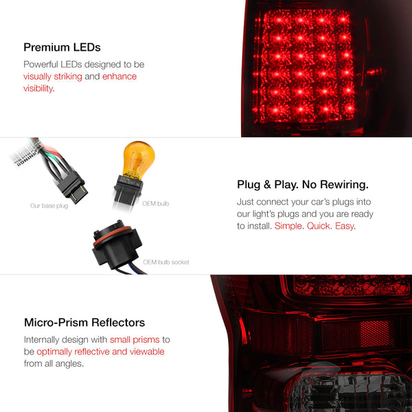 2007-2013 Toyota Tundra Rosso Burgundy Tail Light