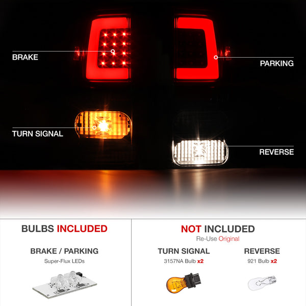 2007-2013 Toyota Tundra Black Tail Light