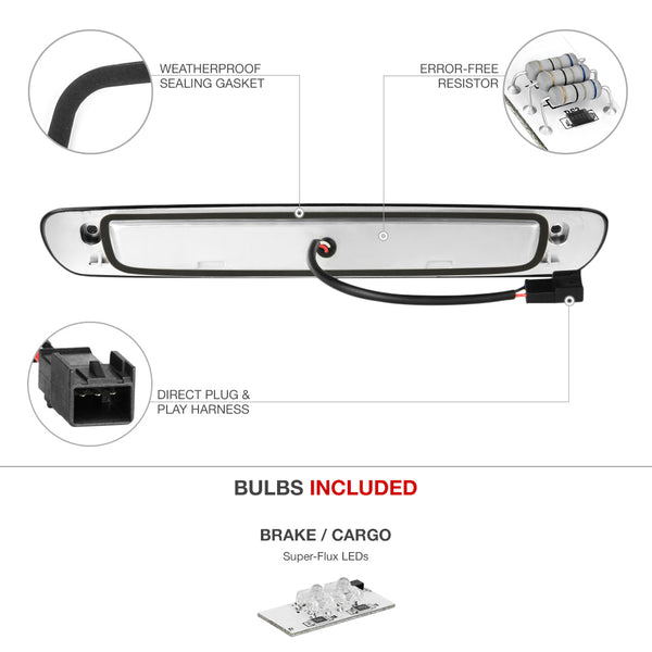 2007-2013 Chevrolet Silverado 1500 | 2500 | 3500 Black Third Brake Light