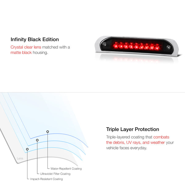2002-2008 Dodge RAM 1500 Black Third Brake Light