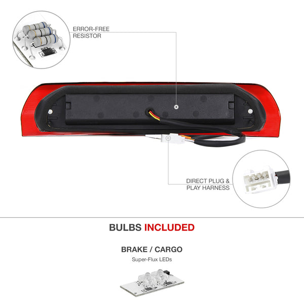 2002-2008 Dodge RAM 1500 Black Third Brake Light