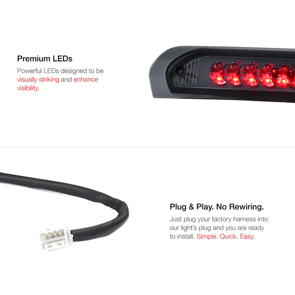 2002-2008 Dodge RAM 1500 Black Third Brake Light